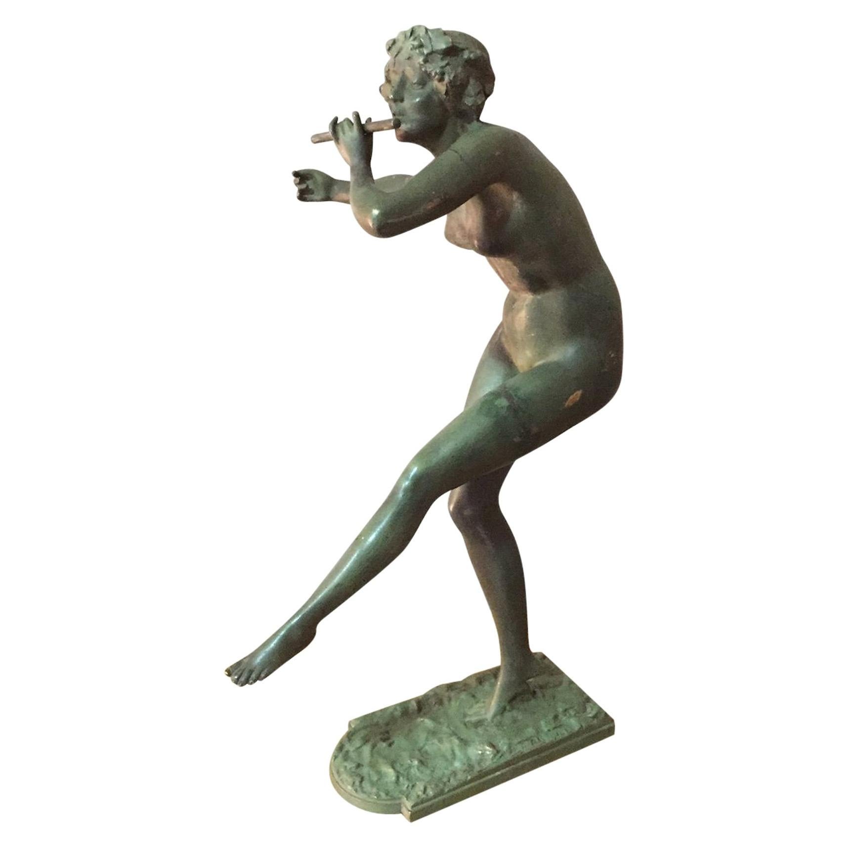 Art-déco-Bronze mit Patina, signiert von französischem Paul Philippe, 1900er Jahre