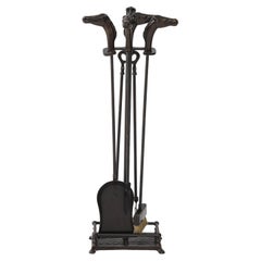 Herramientas para chimenea Art Decó Caballo Bronceado