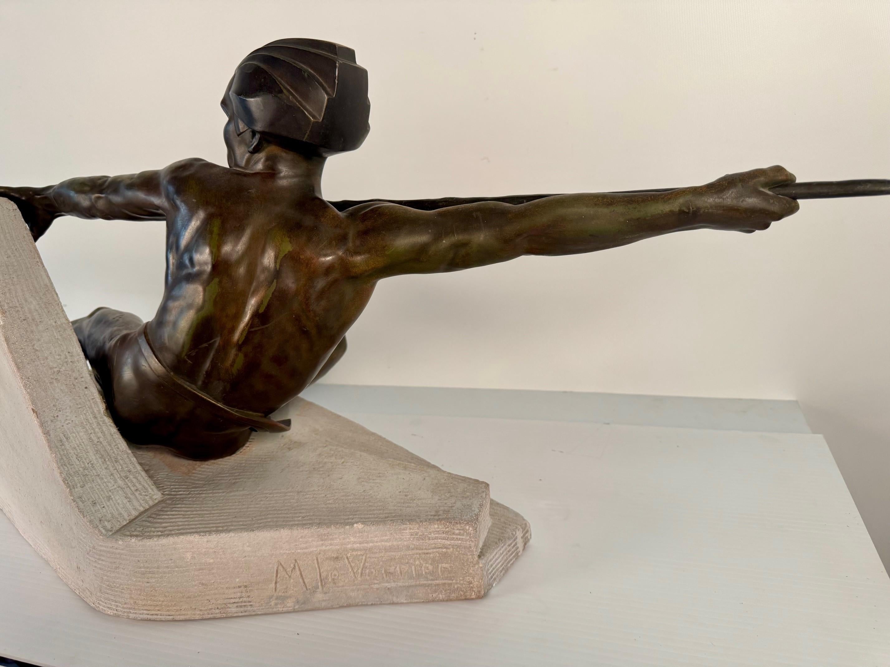 Art Deco in metallo bronzato L'Ambuscade Max Le Verrier in vendita 5