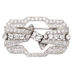 Art Deco brooch - 3.1 ct diamond - Old cut - Antique jewelry - Platinum 1930