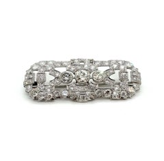 Art Deco Brooch 950 Platinum with Diamonds 7.0 Carat Vienna, circa 1920