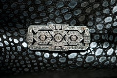 Art Deco Brooch Adorned with 3.01 Carat Diamonds And Platinum