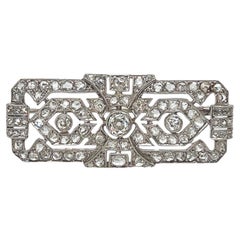 Spilla Art Deco con diamanti da 3,01 carati e platino