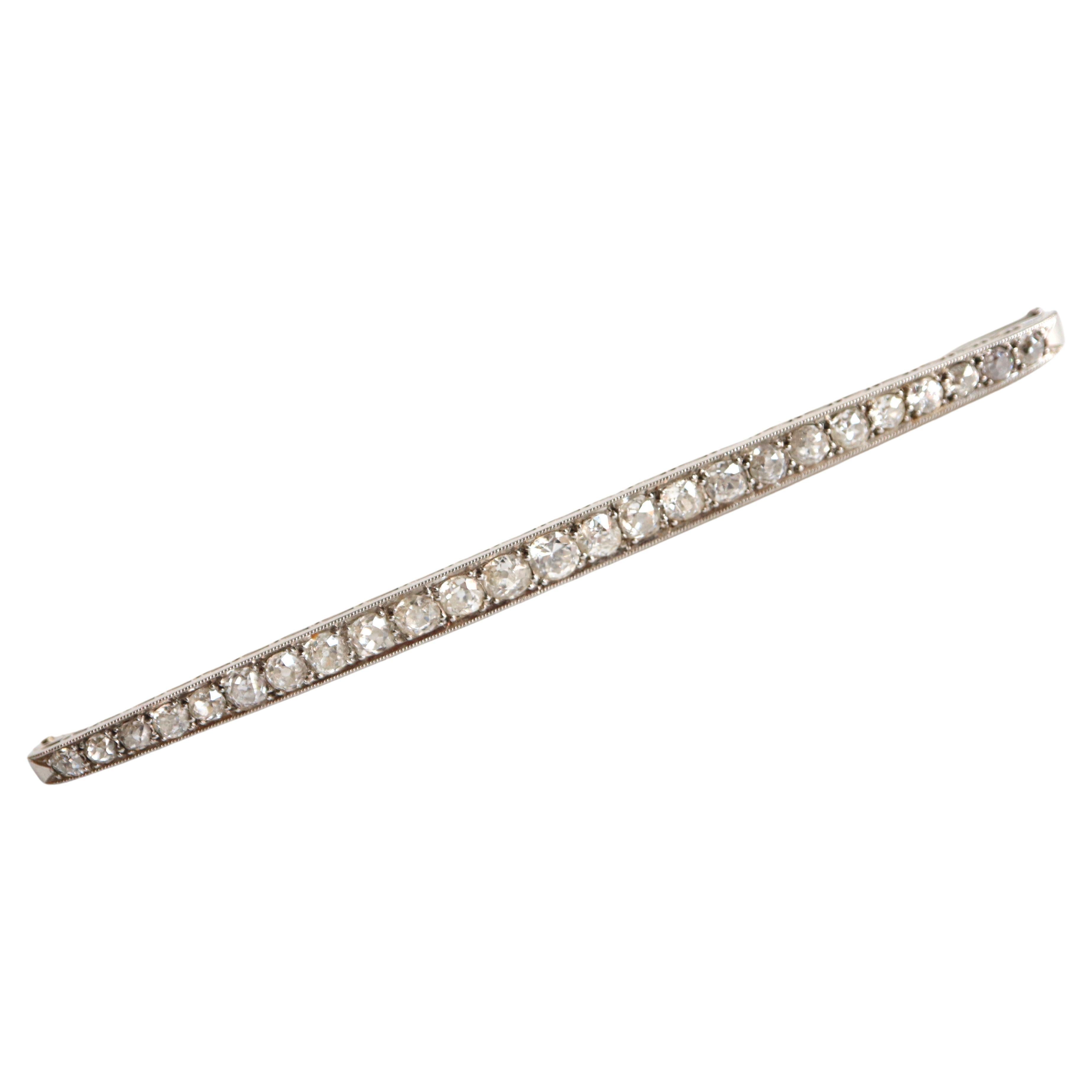 Art Deco brooch in platinum and Diamonds 2 to 3 Carats 1910 1920 For Sale