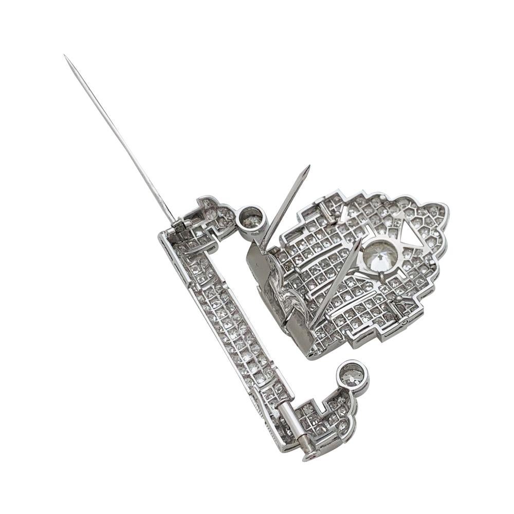 Art Deco Brooch, Platinum and White Gold and Diamonds 3