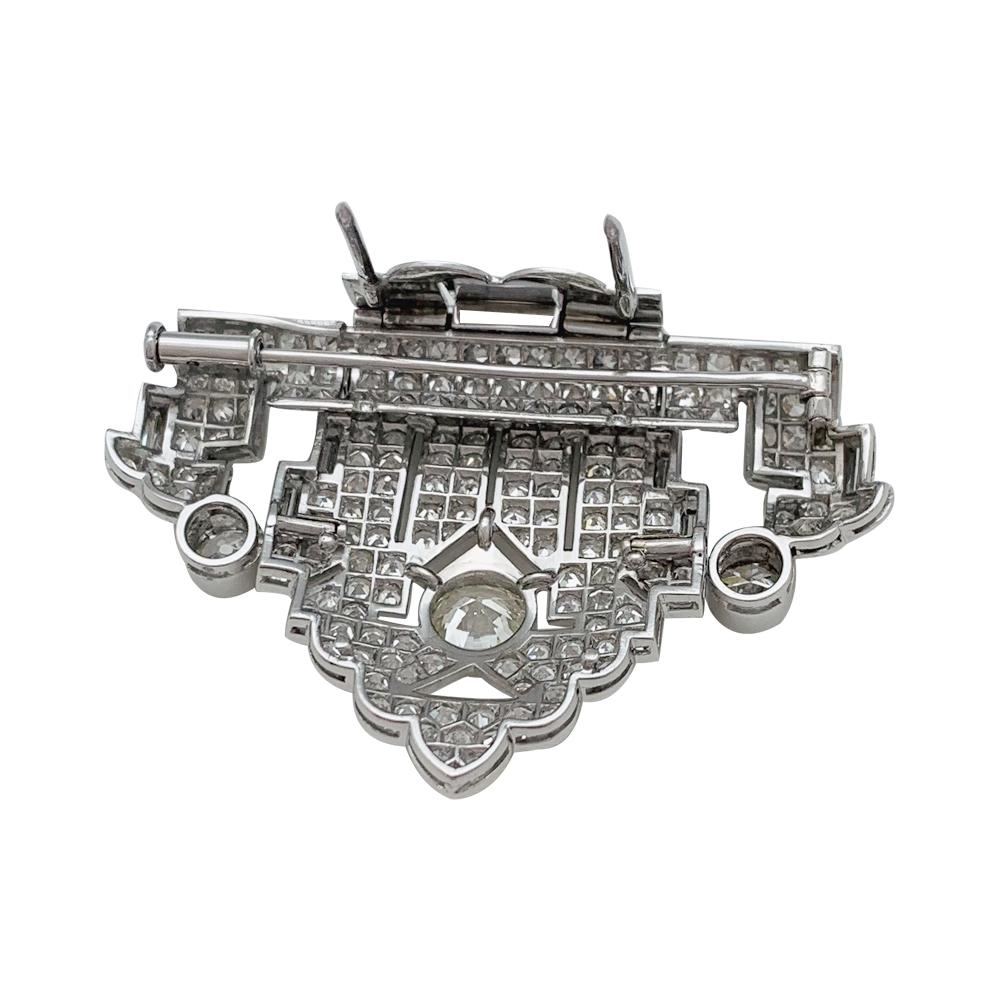 Art Deco Brooch, Platinum and White Gold and Diamonds 4