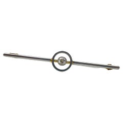 art deco brooch with diamond in 14k gold
