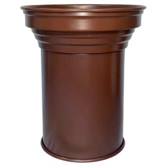 Tavolino/tavolino da caffè in metallo opaco Art Deco Brown, design minimalista italiano