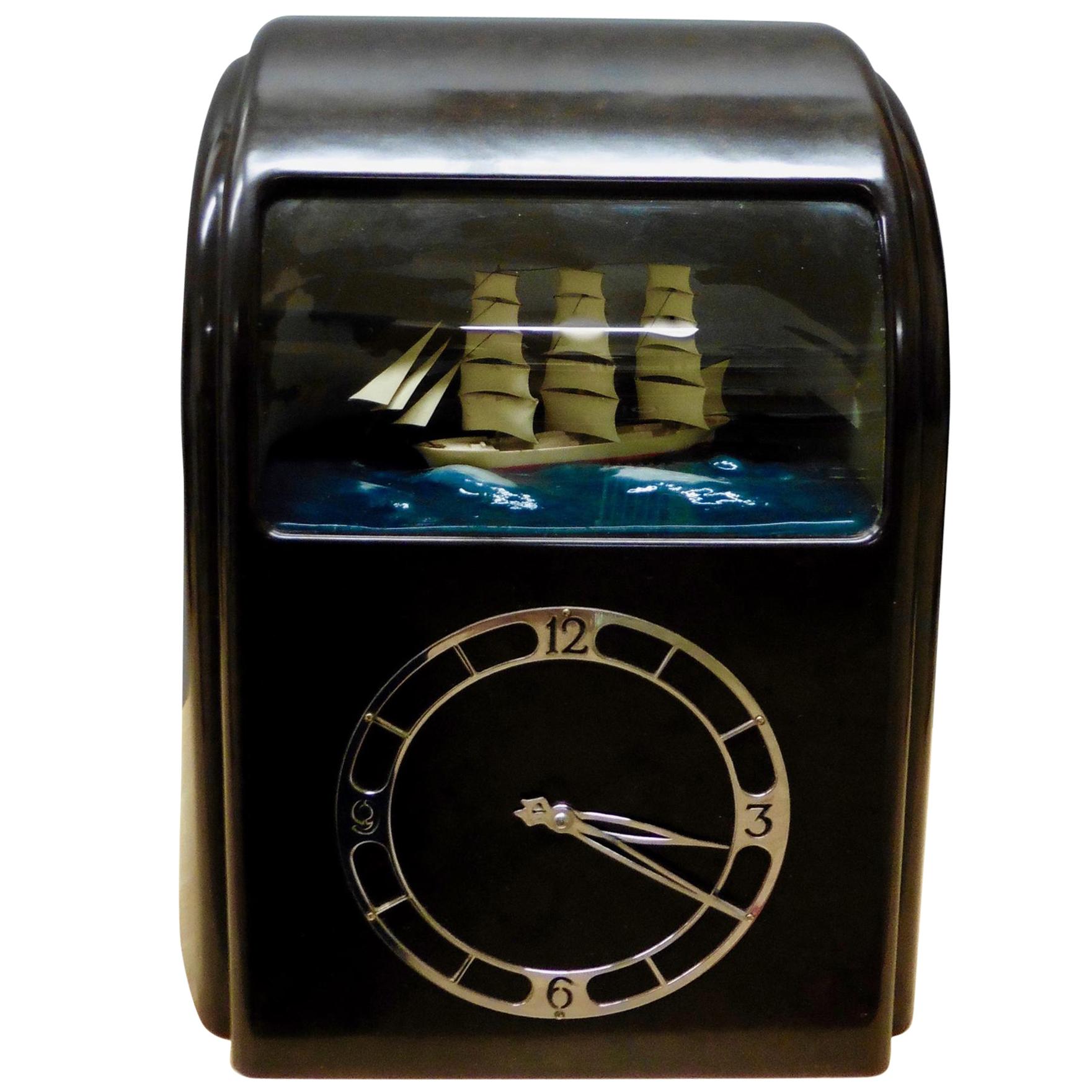 Art Deco Brown Vitascope Elecrtric Clock