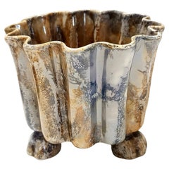 Art Deco Brown, White and Blue Ceramic Vase by Araba, Finland