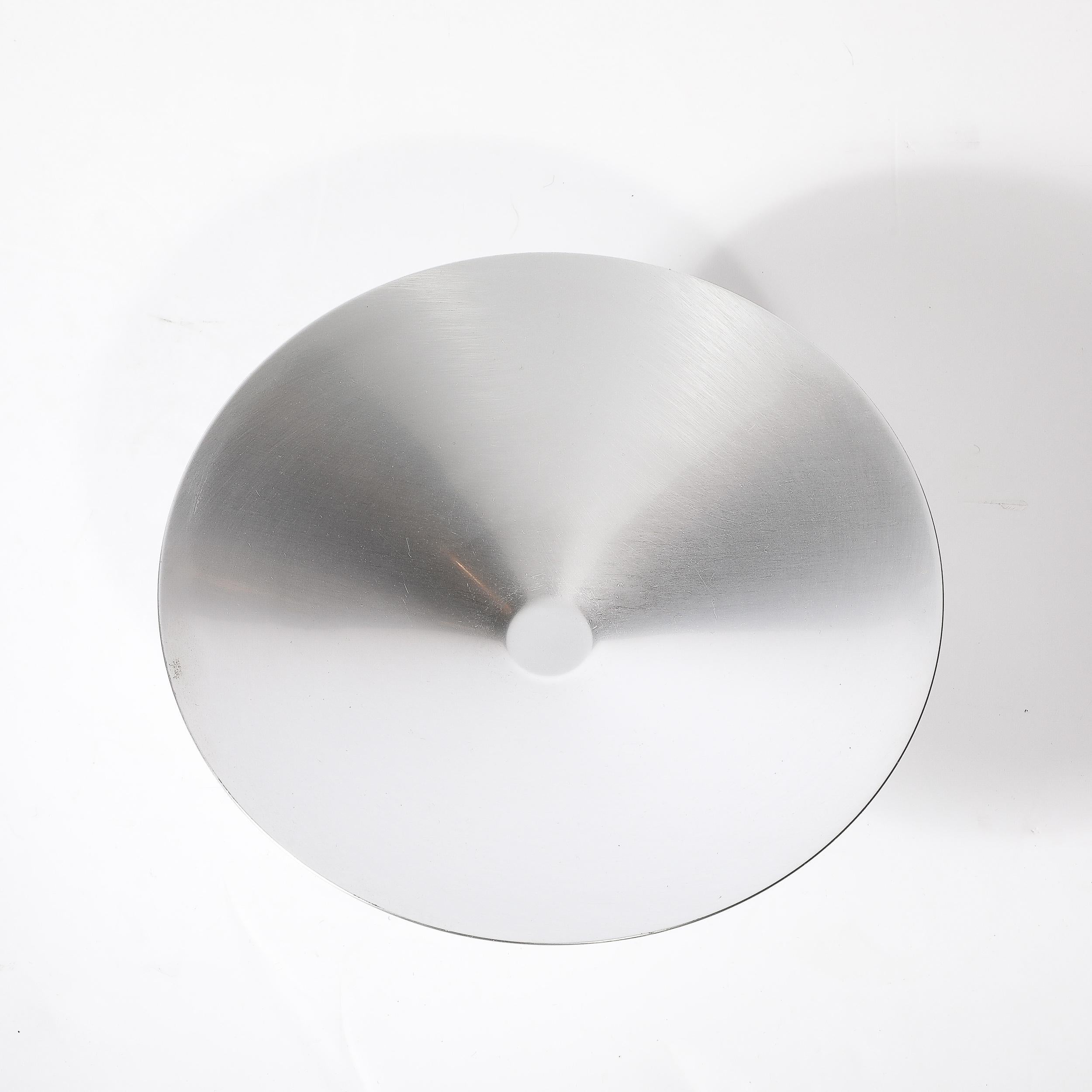 Art Deco Brushed Aluminum & Glass Centerpiece Bowl signed Kensington im Angebot 3