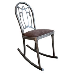 Chaise à bascule Art déco en acier brossé par Doehler Metal Furniture