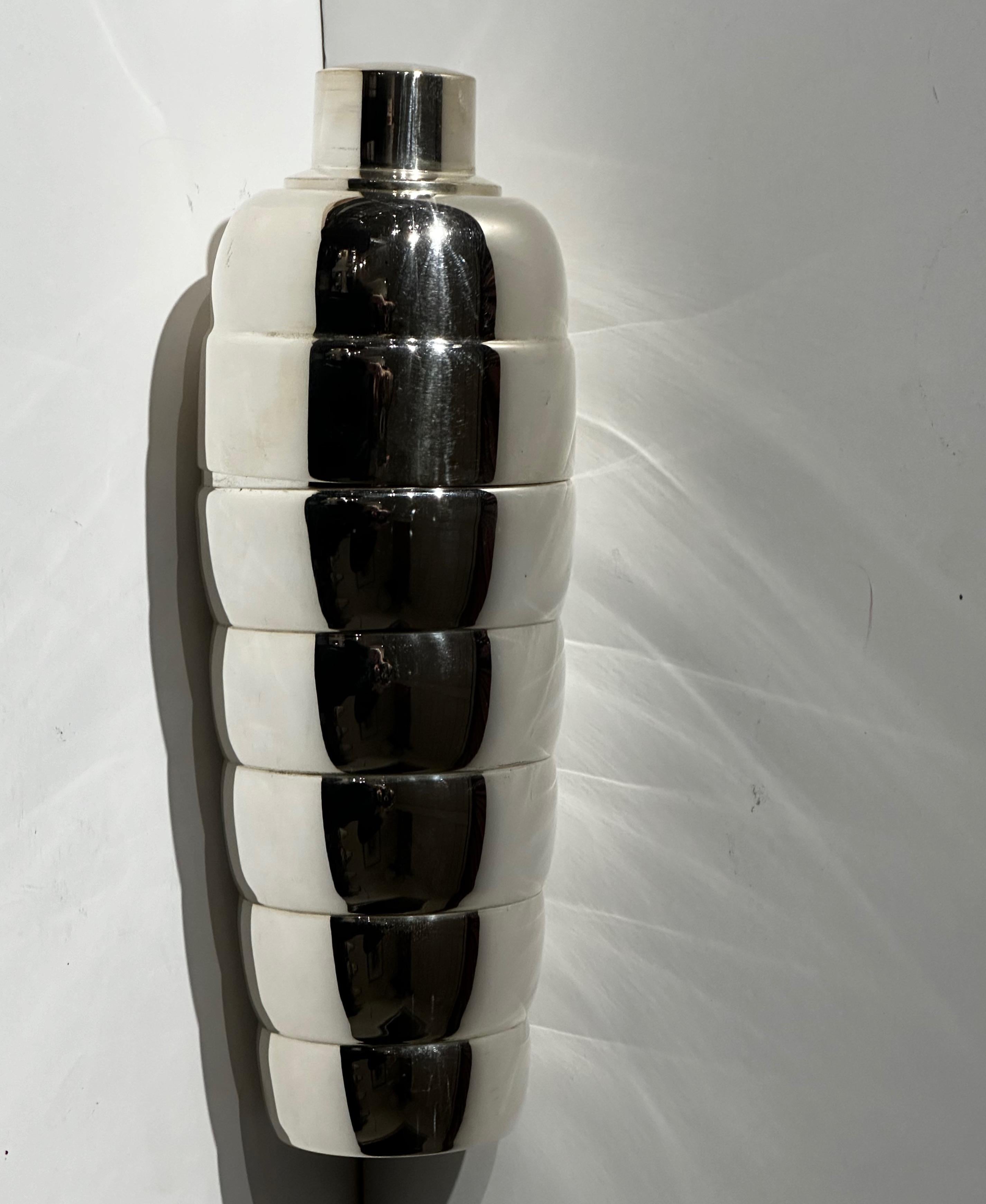 Art déco-Cocktailshaker mit Blasenständer aus Silberblech, Art déco (Mitte des 20. Jahrhunderts) im Angebot