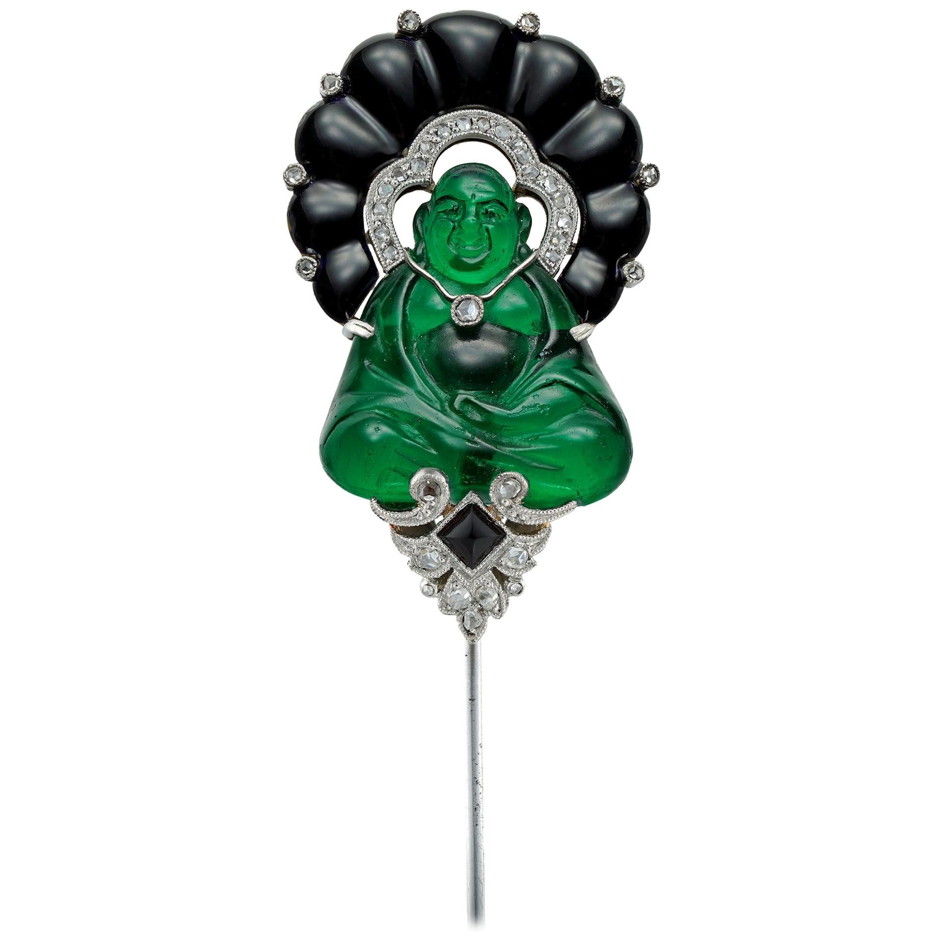 Art Deco Buddha Sureté Pin by Ghiso For Sale