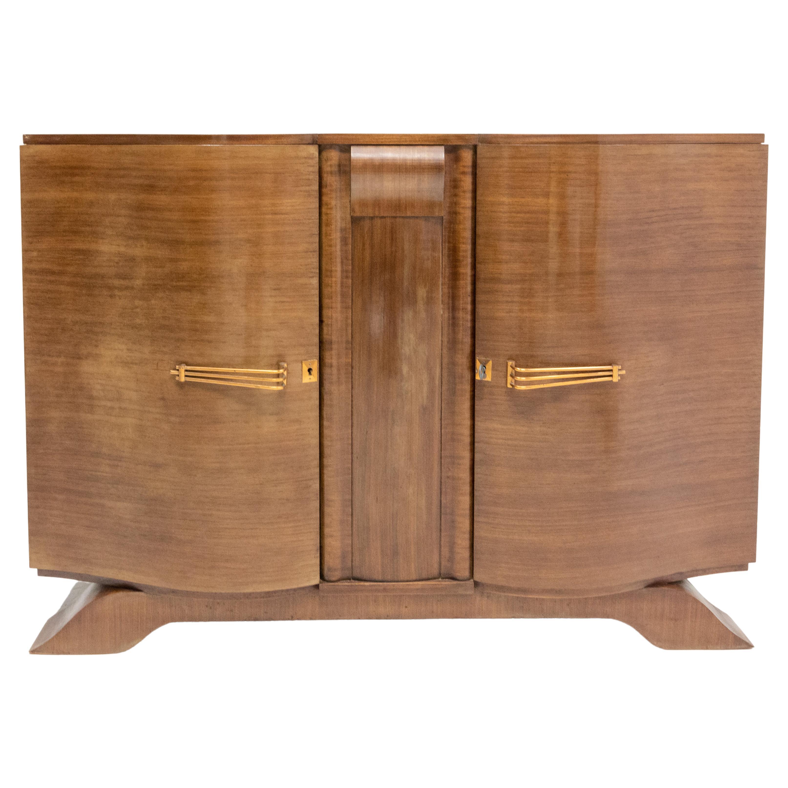 Art Deco Buffet Credenza Two Doors Cabinet, Walnut, France, circa 1930