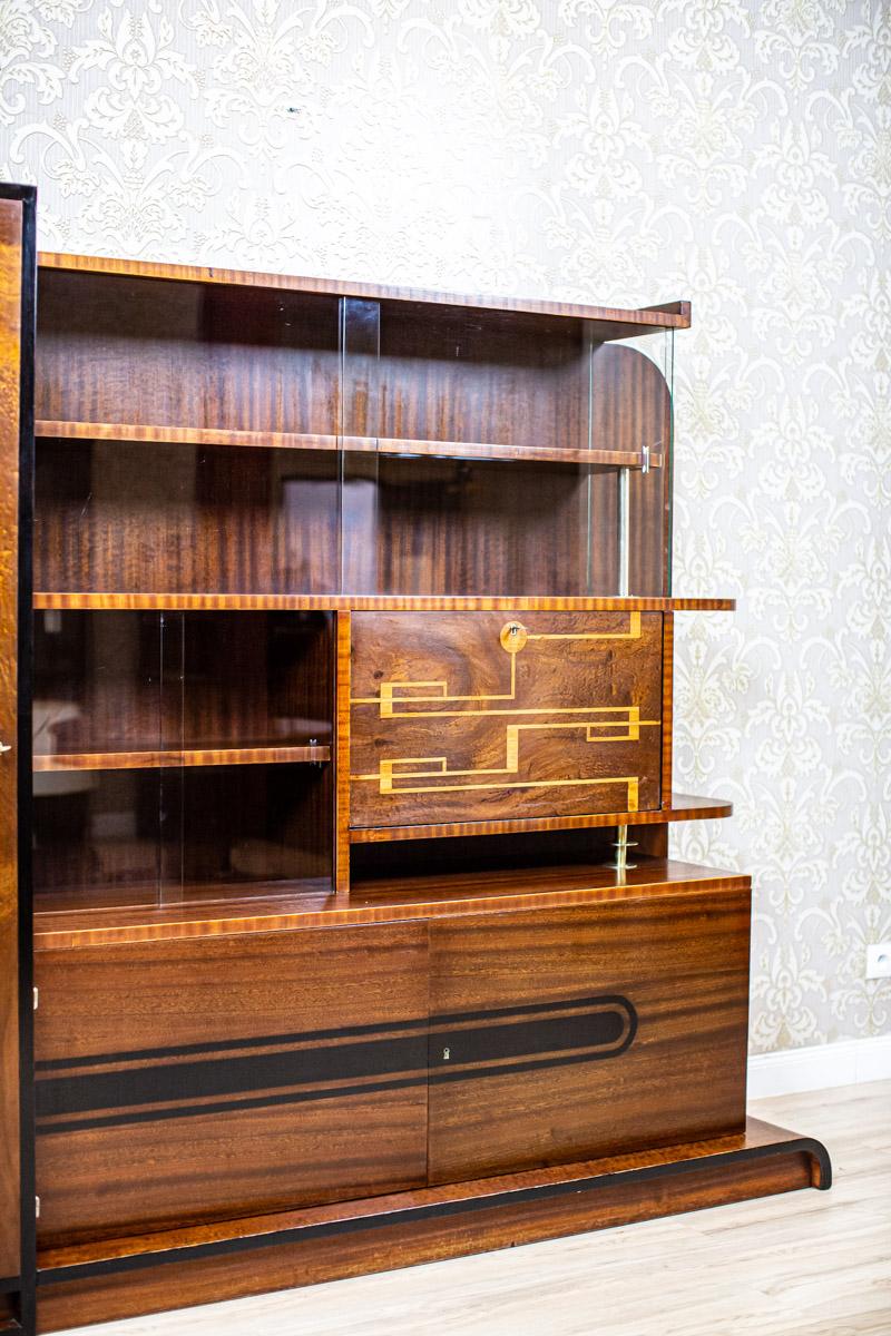 Art Deco Buffet From the 1930s by J. Jojko in Pine Veneer In Good Condition In Opole, PL