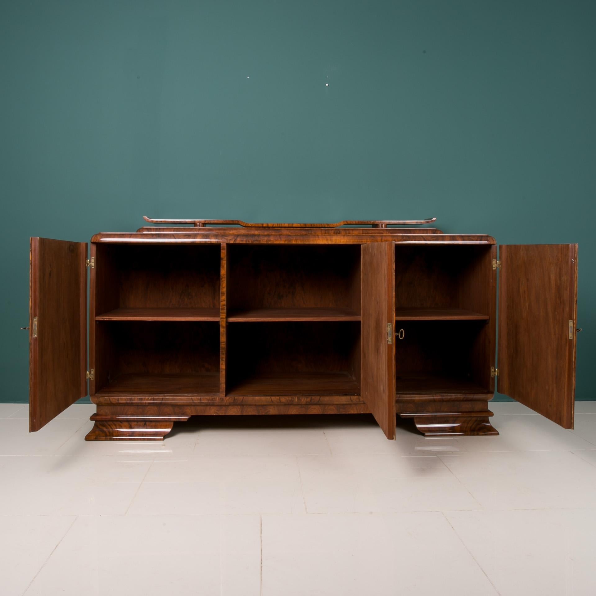 Art Deco Buffet in Walnut Veneer, Poland, 20th Century 2