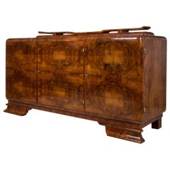 Art Deco Buffet in Walnut Veneer, Poland, 20th Century