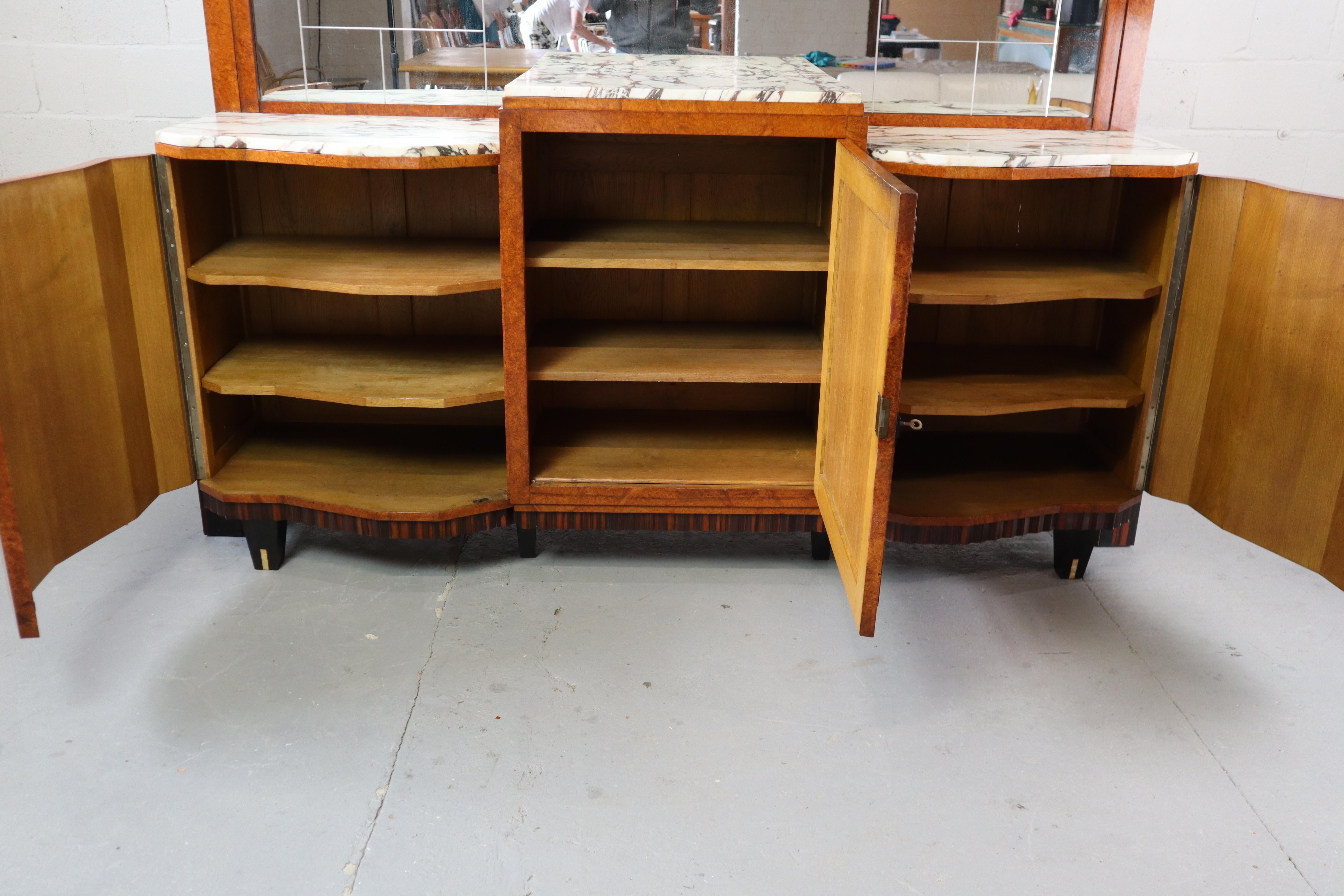 Buffet Art Déco, ebano Macassar e radica di noce, 1920-1930 in vendita 6