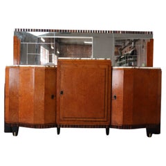Art Deco buffet, Macassar Ebony and Walnut Burl, 1920-1930
