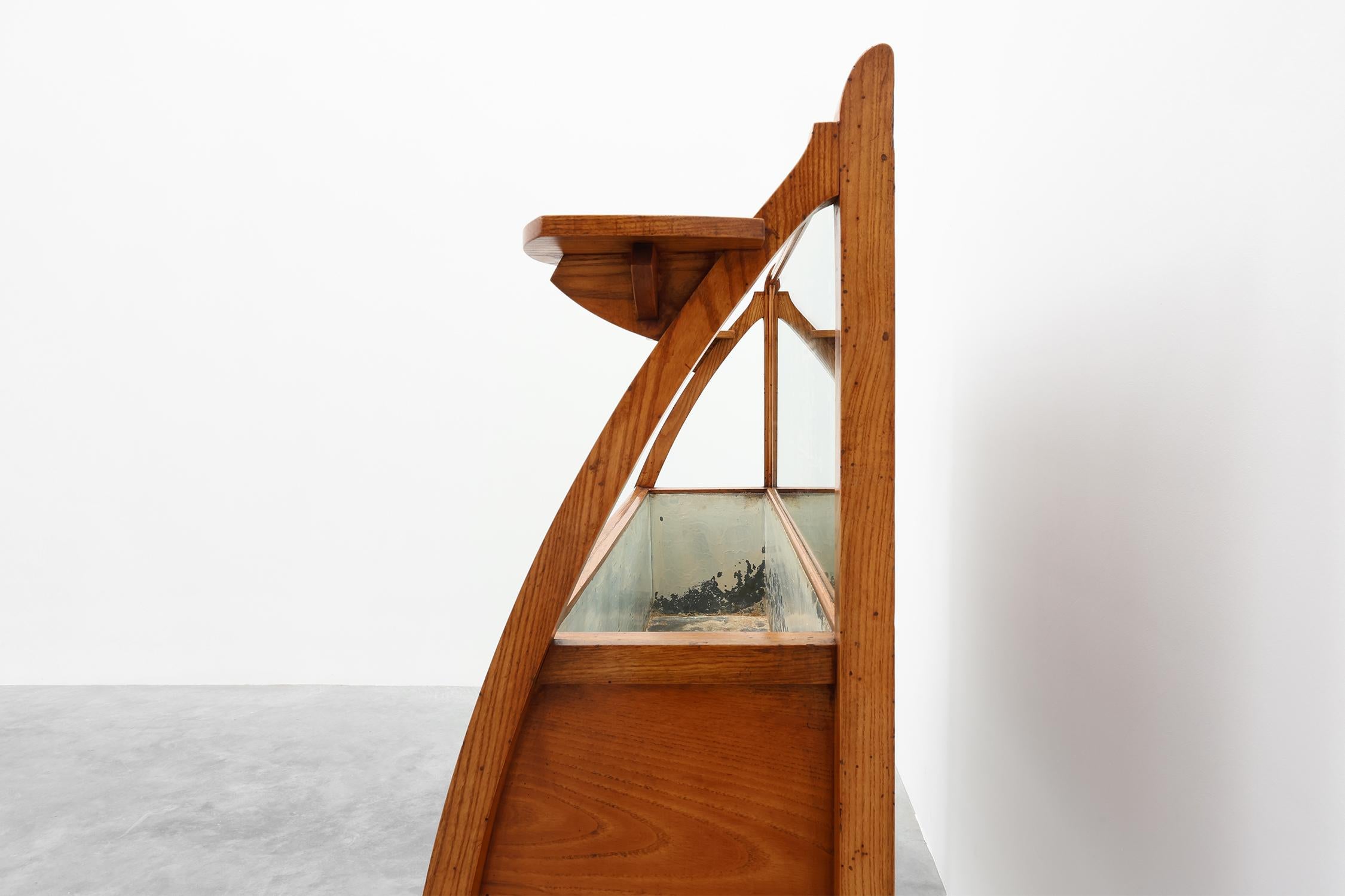 Art Deco buffet, planter or liquor cabinet in wood with mirror, France 1920s For Sale 10