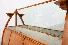 Art Deco buffet, planter or liquor cabinet in wood with mirror, France 1920s