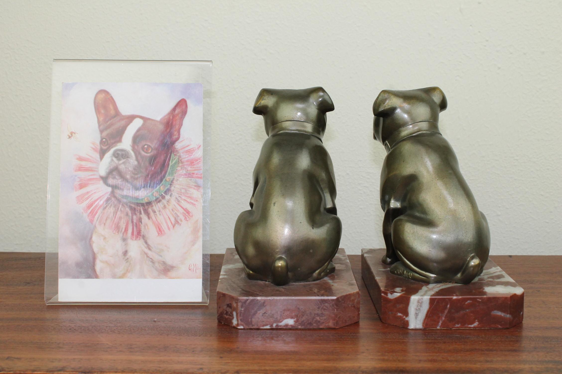 Art Deco Bulldog Bookends by Franjou, France 6