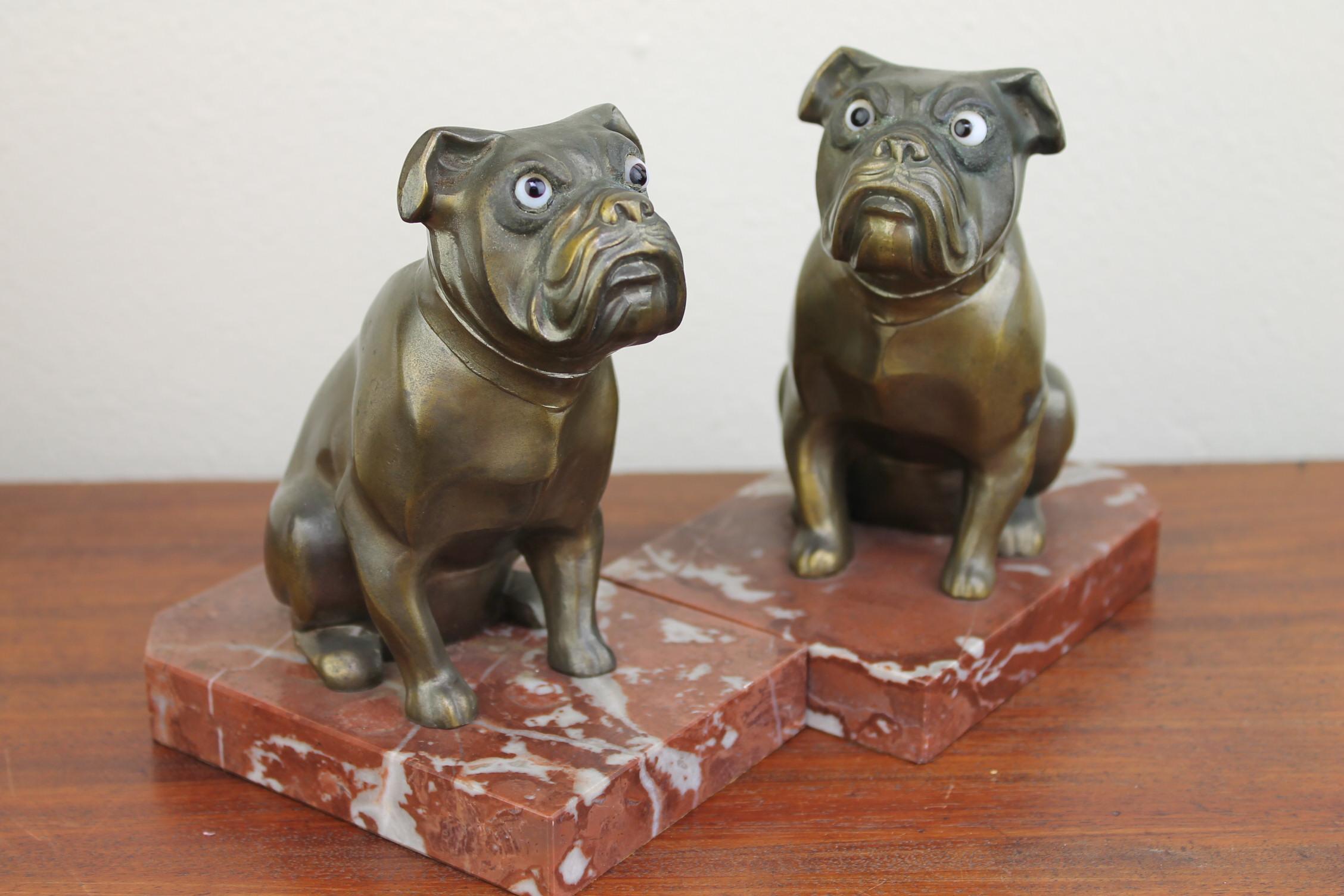 Art Deco Bulldog Bookends by Franjou, France 10