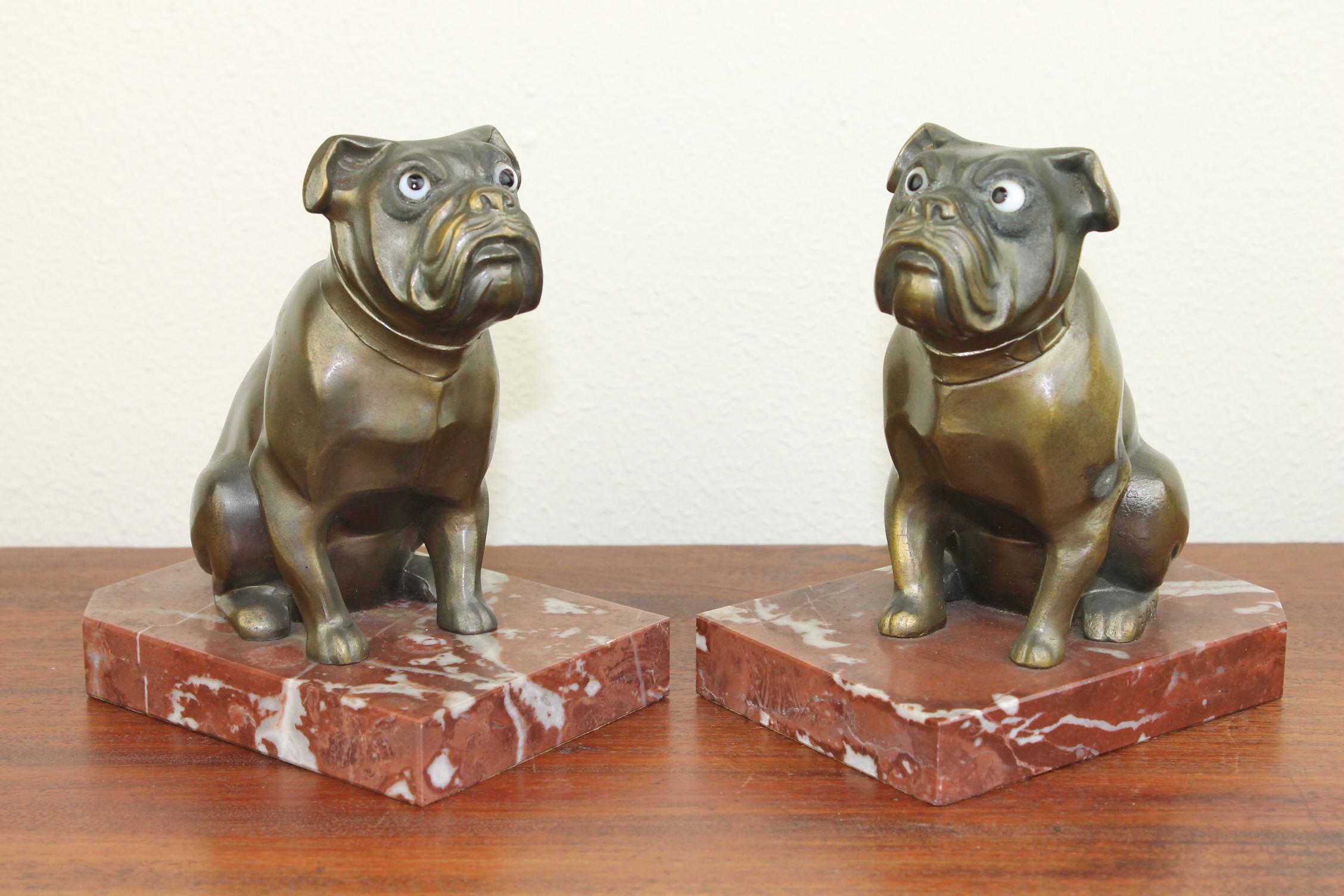 Art Deco Bulldog Bookends by Franjou, France In Good Condition In Antwerp, BE