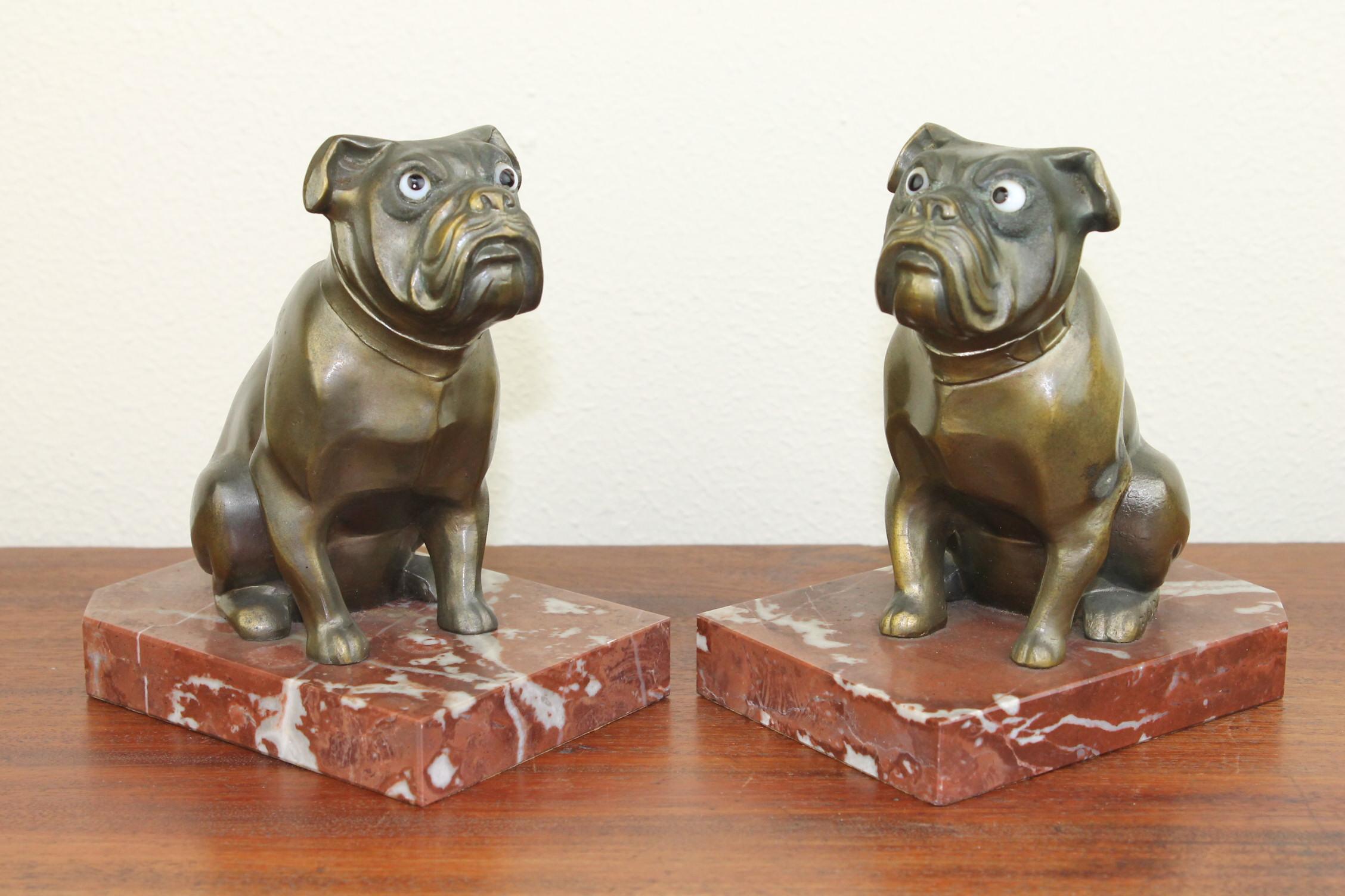 Art Deco Bulldog Bookends by Franjou, France In Good Condition In Retie, BE