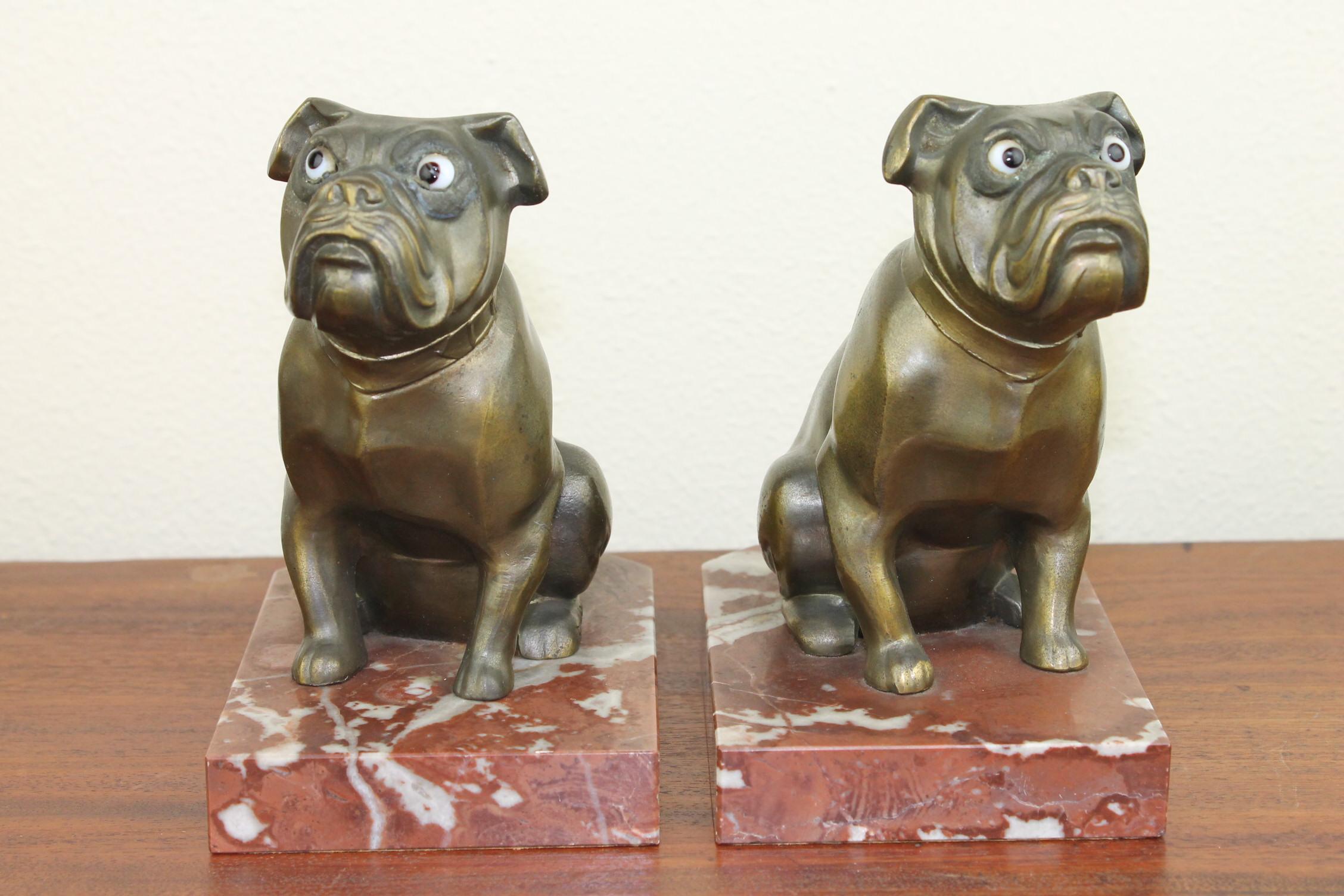20th Century Art Deco Bulldog Bookends by Franjou, France
