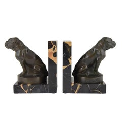 Vintage Art Deco Bulldog Bookends by Max Le Verrier, France, 1930