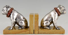 Art Deco bulldog bookends Franjou France 1930