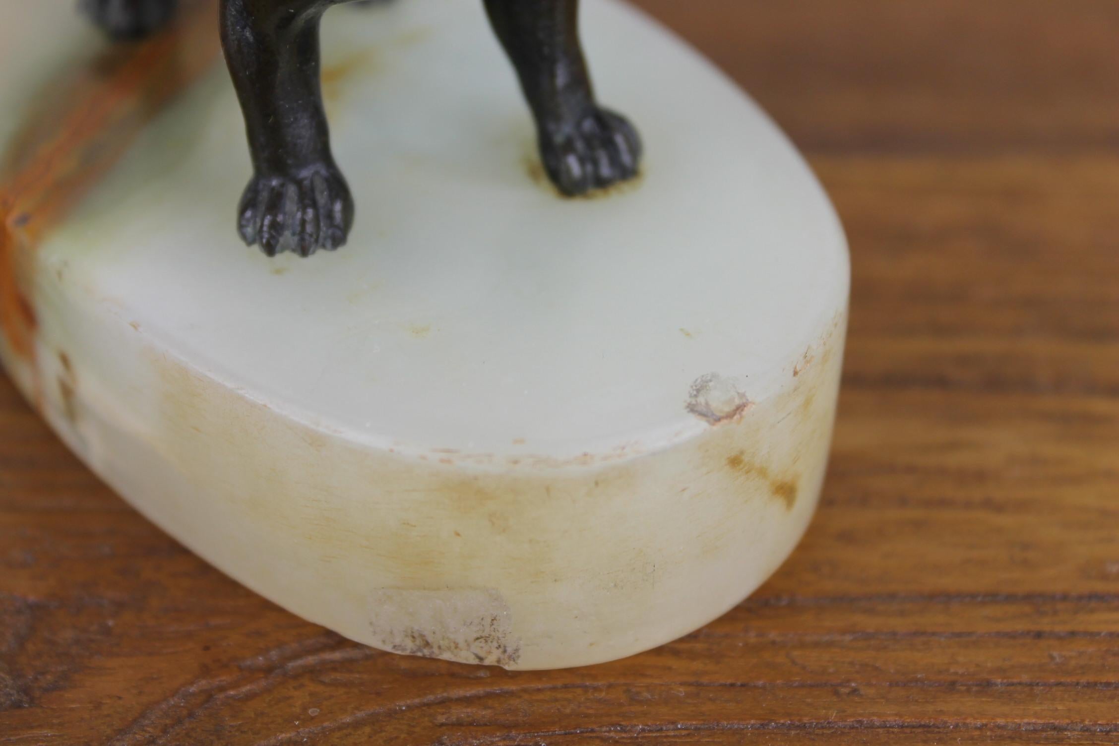 Art Deco Bulldog Dog Paperweight, Presse Papier on Marble Base 5