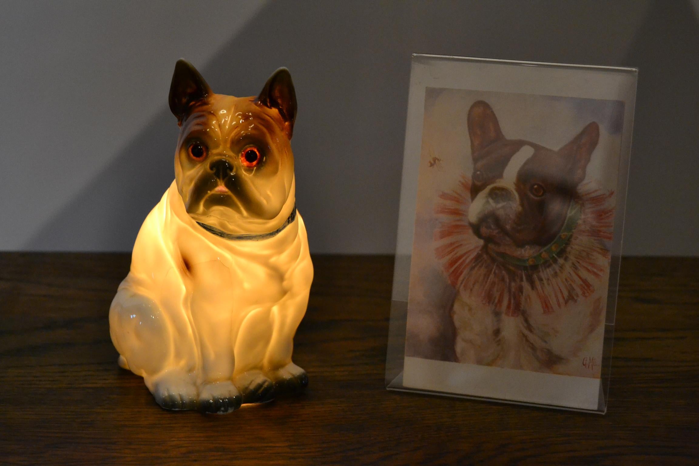 Art Deco Bulldog Perfume Lamp In Fair Condition In Antwerp, BE