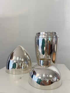 Art Deco Bullet Cocktail Shaker, Silvered Metal, 1930s