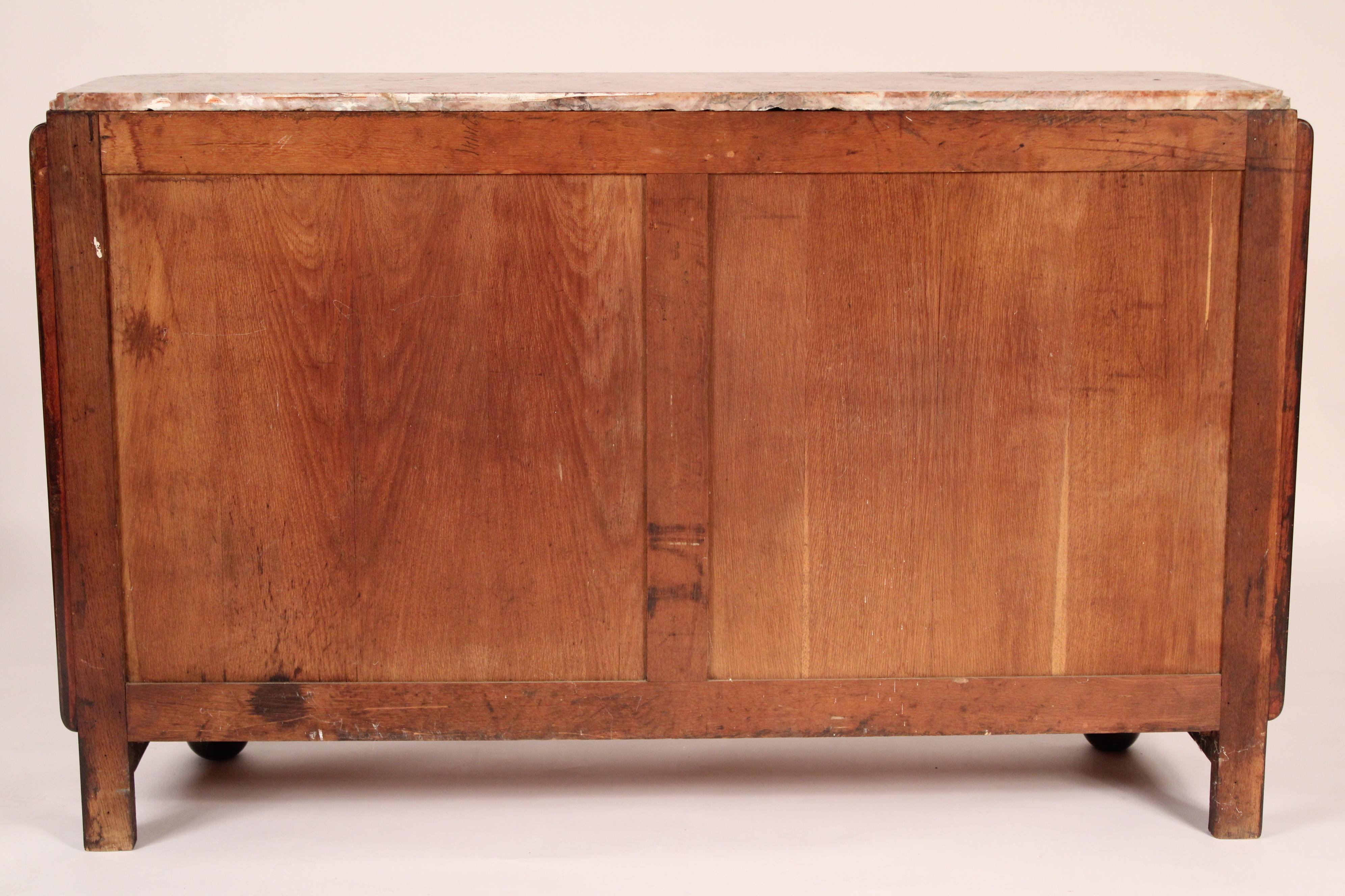 Cabinet Art Déco en frêne ronce avec dessus en marbre en vente 7