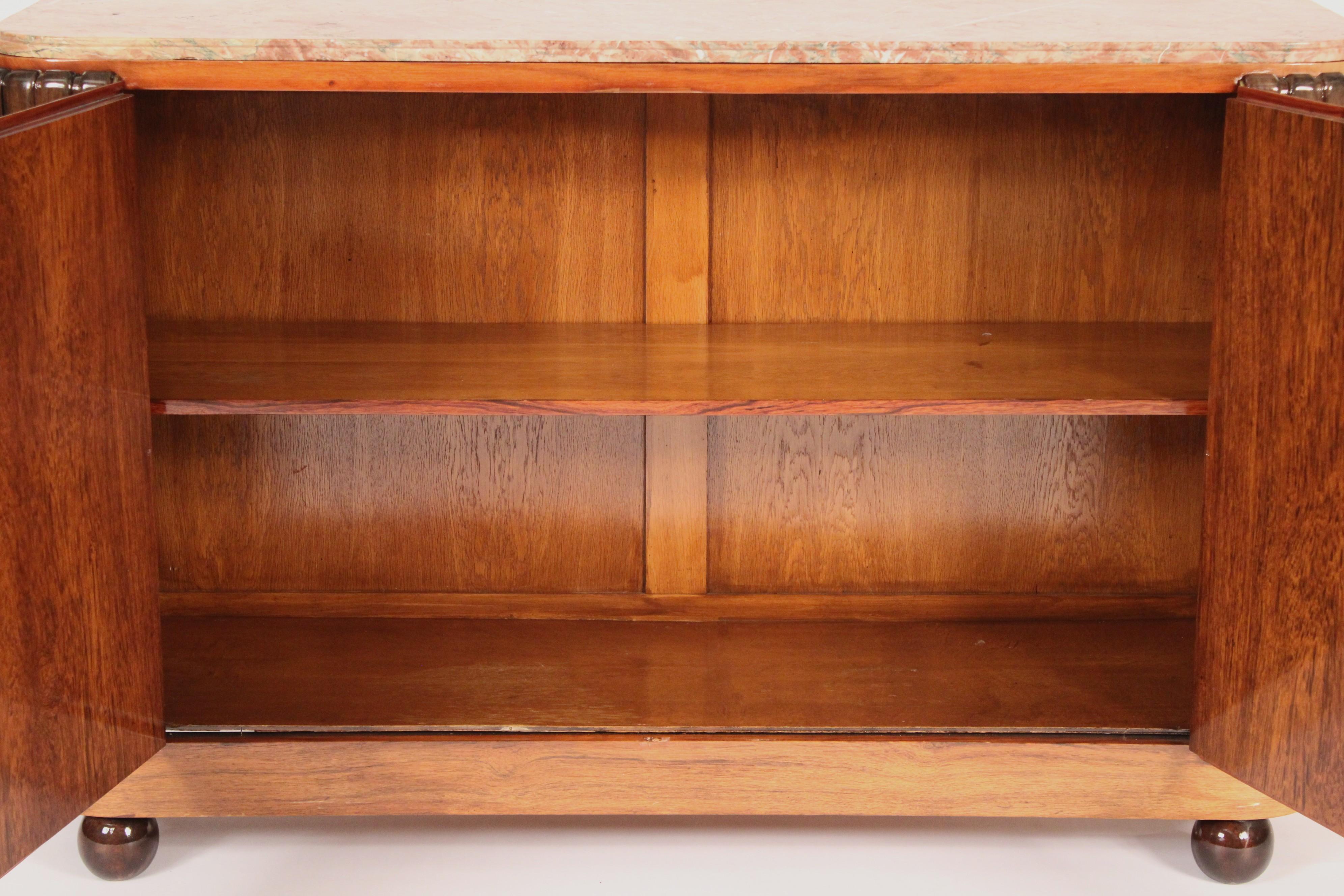 Cabinet Art Déco en frêne ronce avec dessus en marbre en vente 1