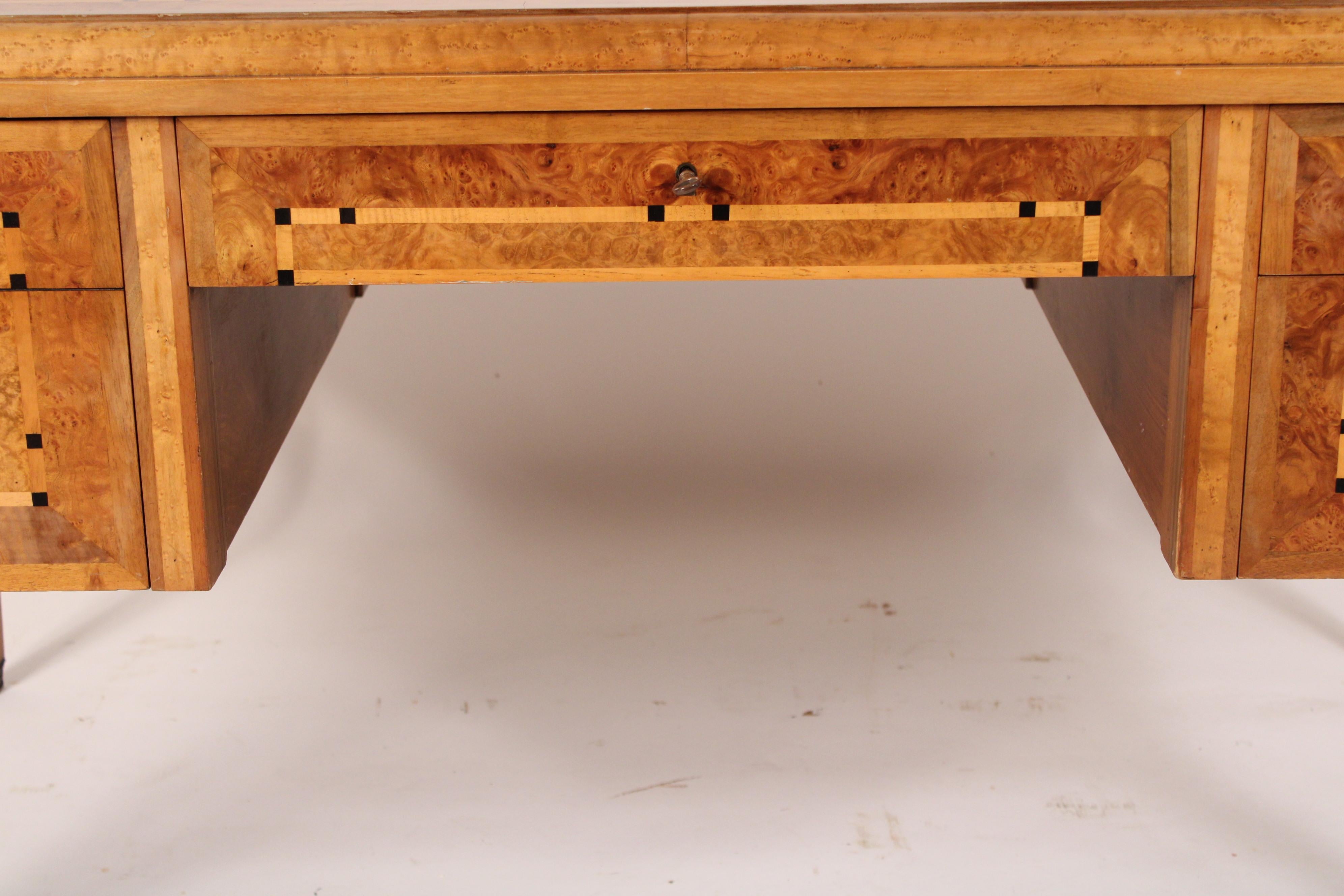 Art Deco Burl Ash Writing Table For Sale 7