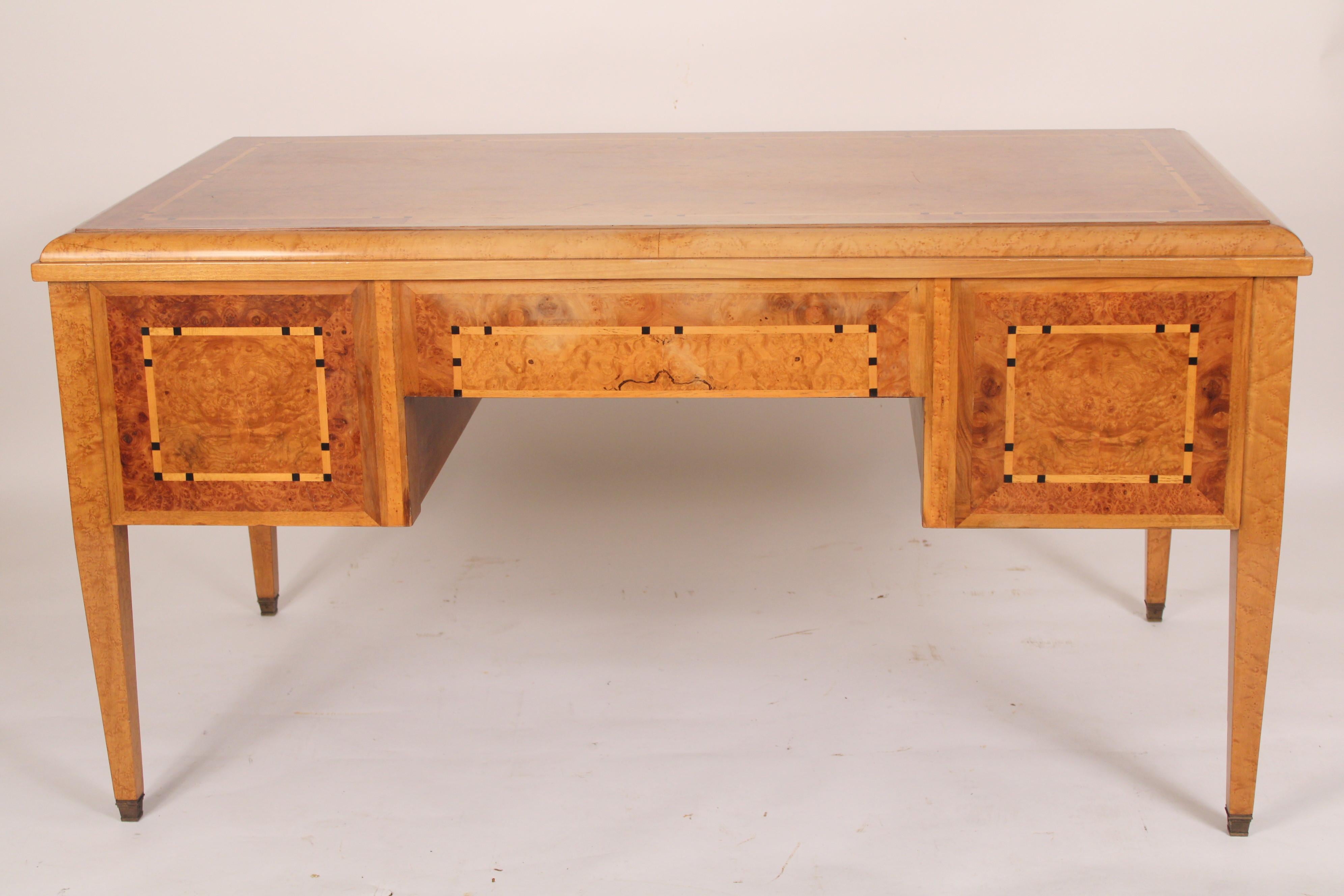 Mid-20th Century Art Deco Burl Ash Writing Table For Sale
