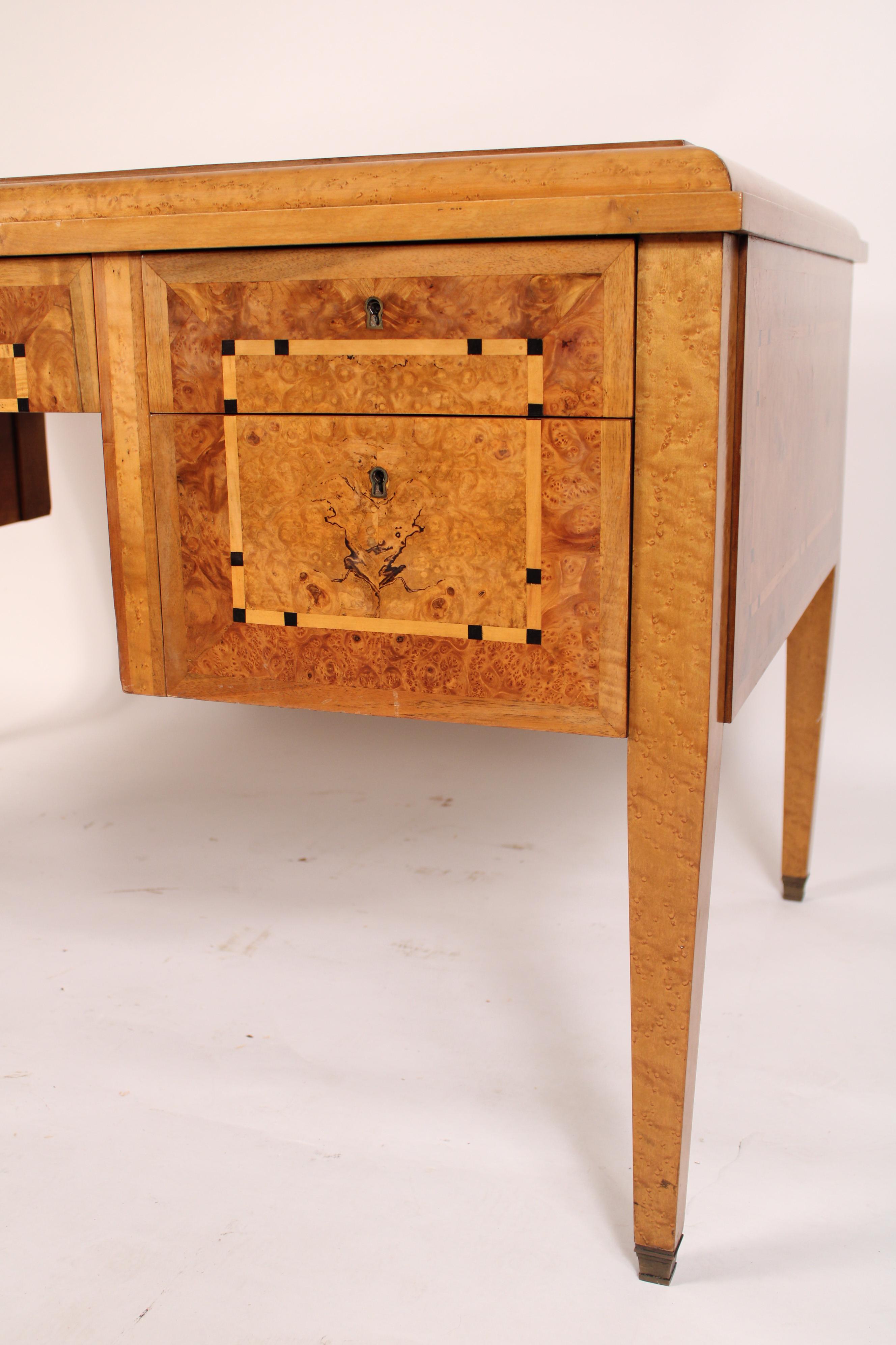 Art Deco Burl Ash Writing Table For Sale 4