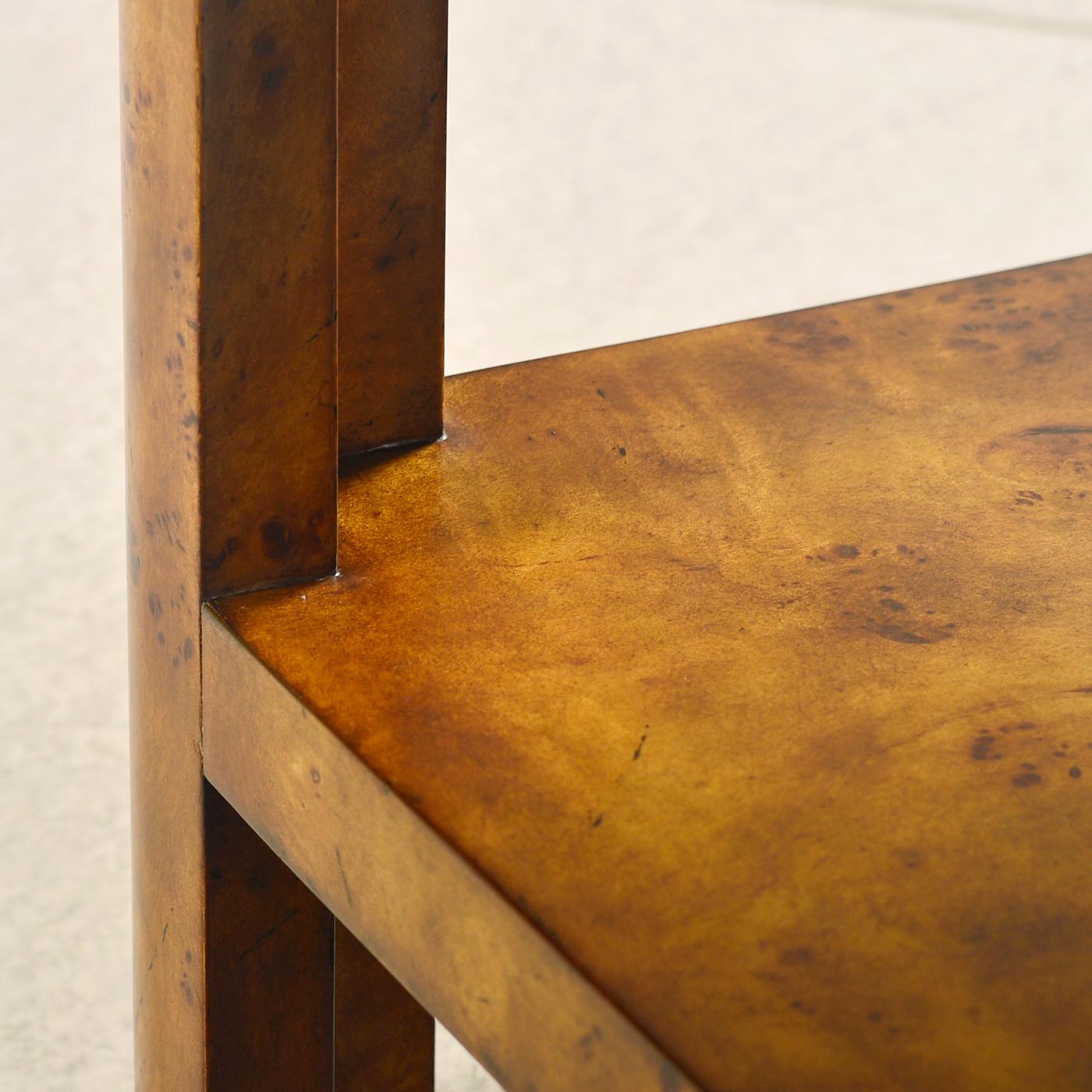Laiton Table basse en loupe Art Déco en vente