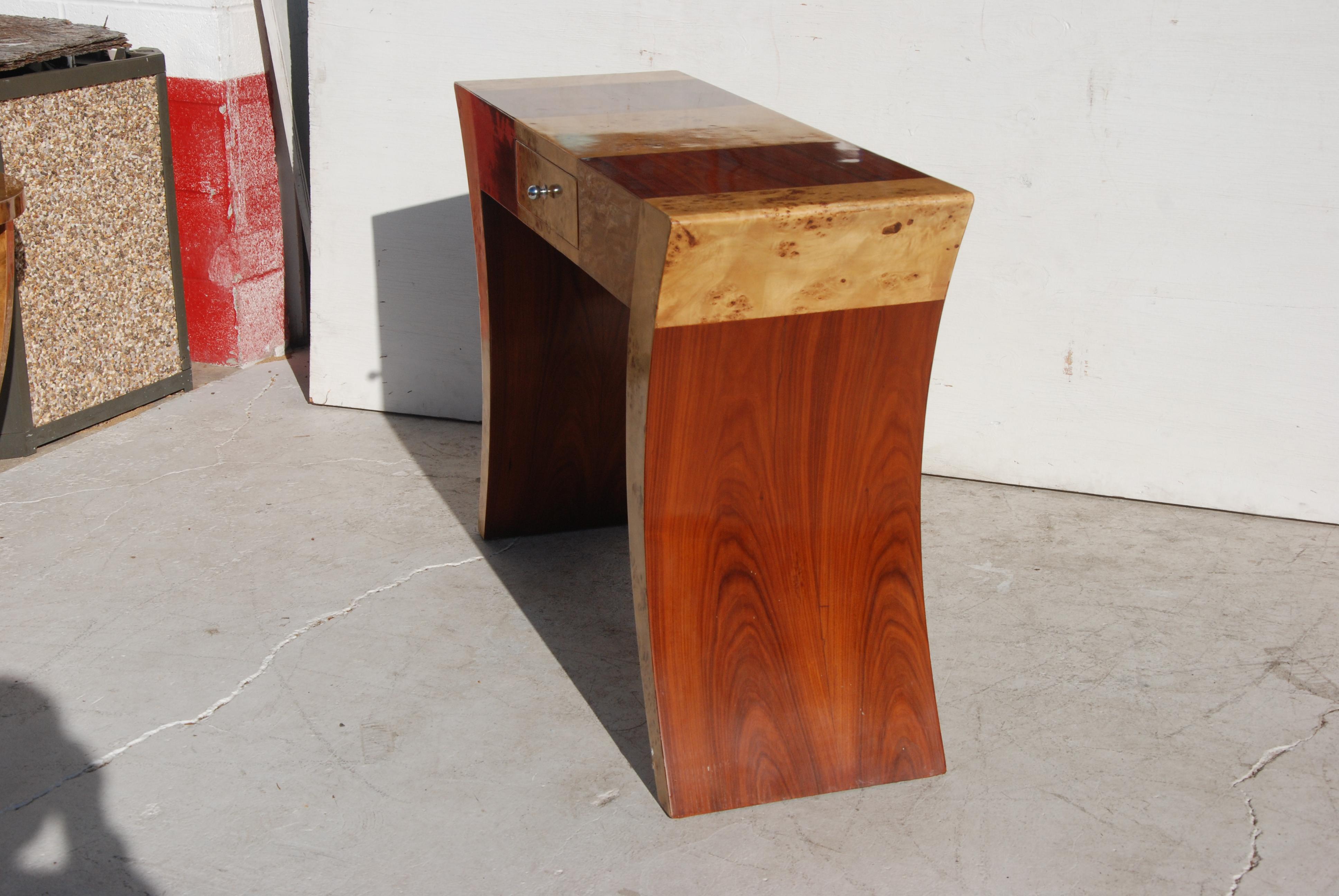 European 1 Deco Burl Console Credenza