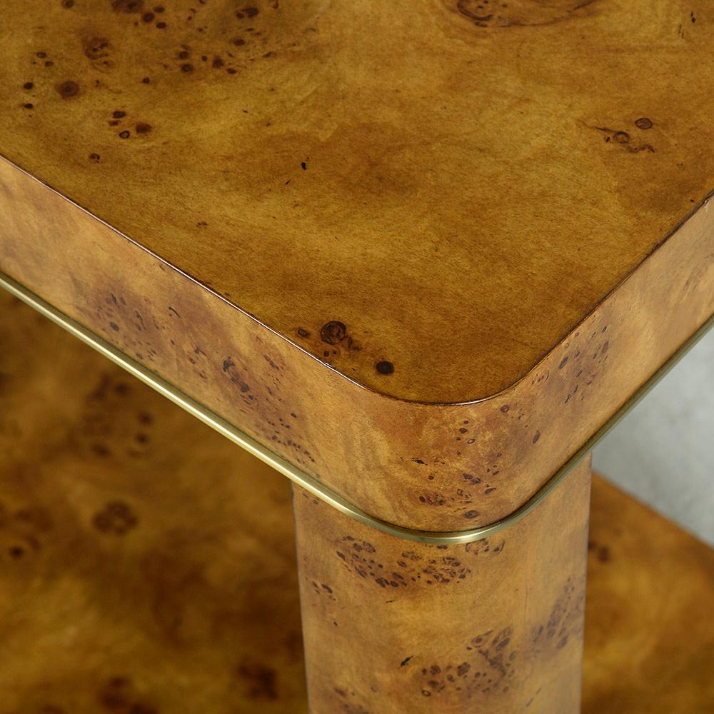 Contemporary Art Deco Burl Console Table For Sale