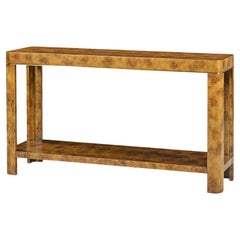 Art Deco Burl Console Table