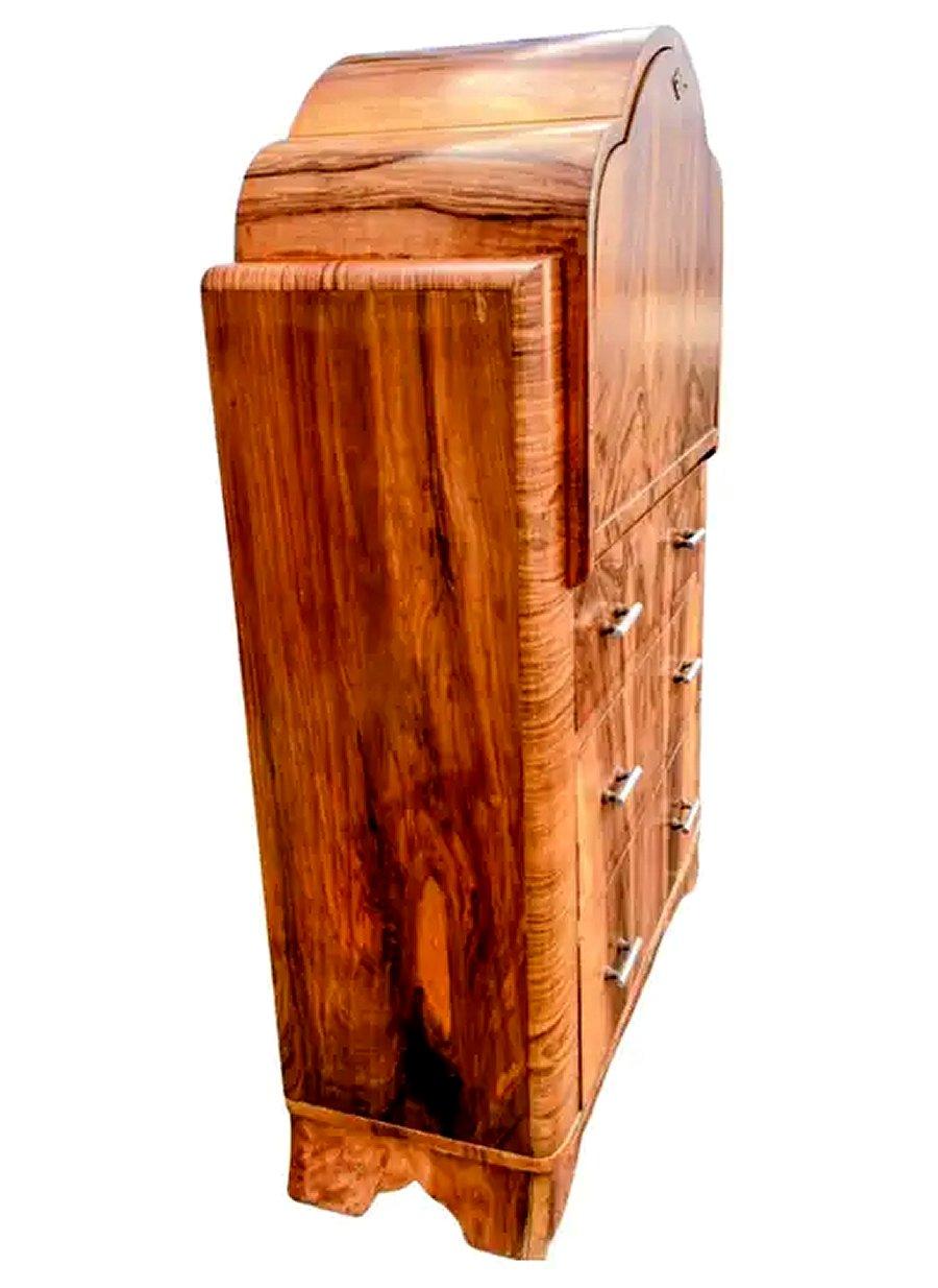 Art Decó Burl Walnut Cloud Shaped Writing Desk Bureau, Inglés , circa 1930 en venta 3