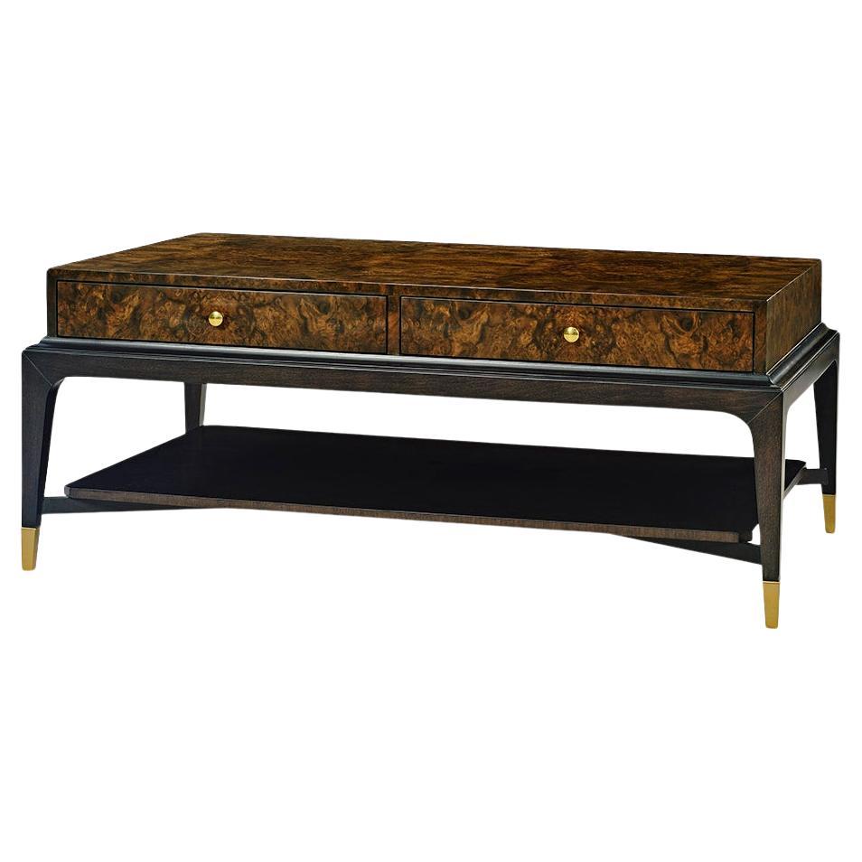 Table basse Art Déco en ronce de noyer