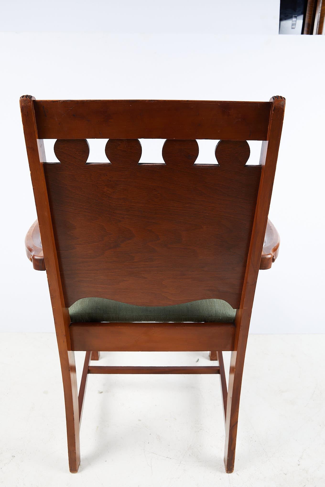 Art Deco Burl Walnut Side Chair 11