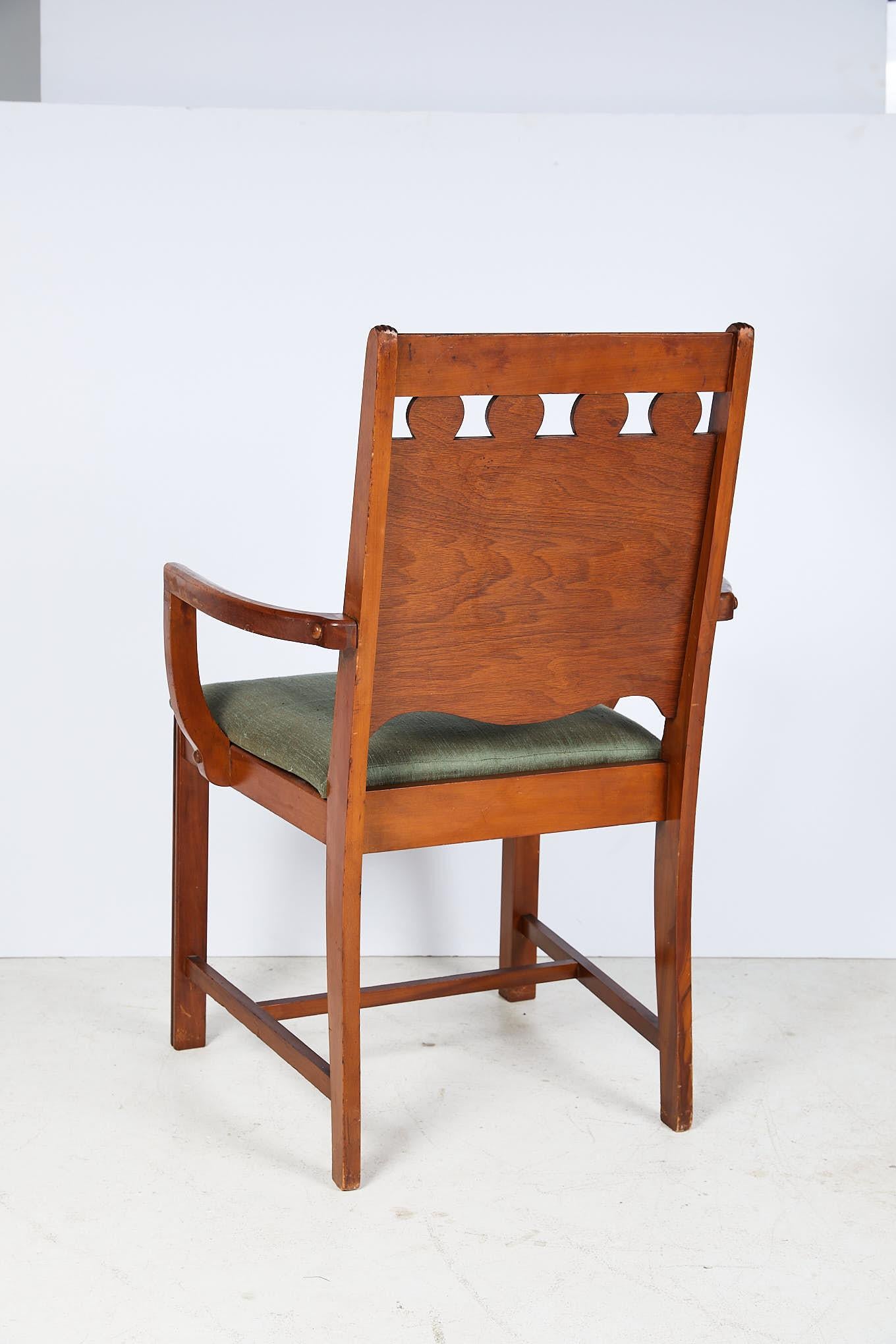 20th Century Art Deco Burl Walnut Side Chair