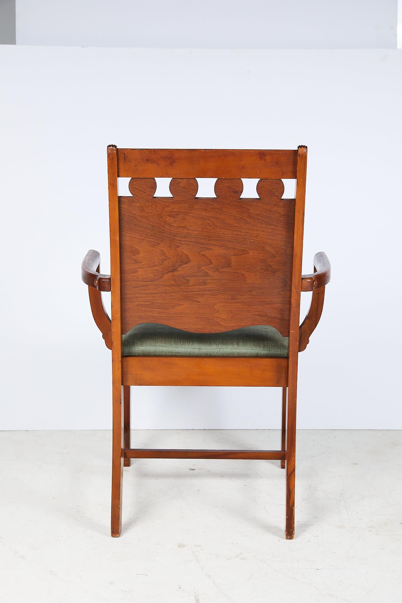 Silk Art Deco Burl Walnut Side Chair
